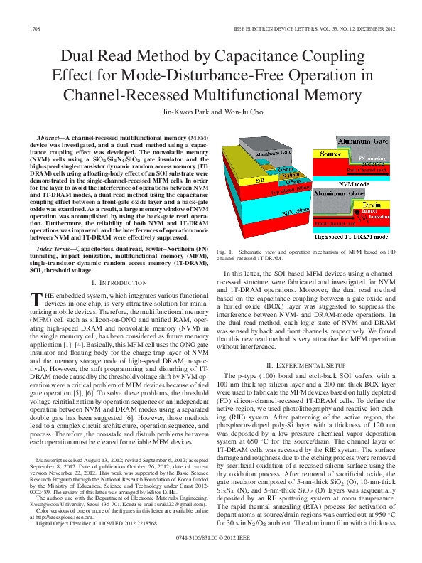 (PDF) Dual Read Method by Capacitance Coupling Effect for Mode ...