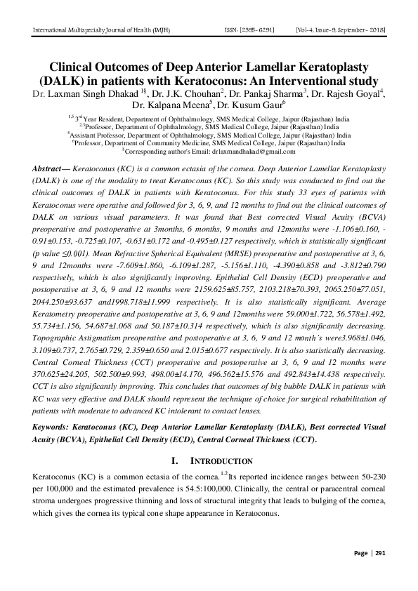 (PDF) Clinical Outcomes of Deep Anterior Lamellar Keratoplasty (DALK ...