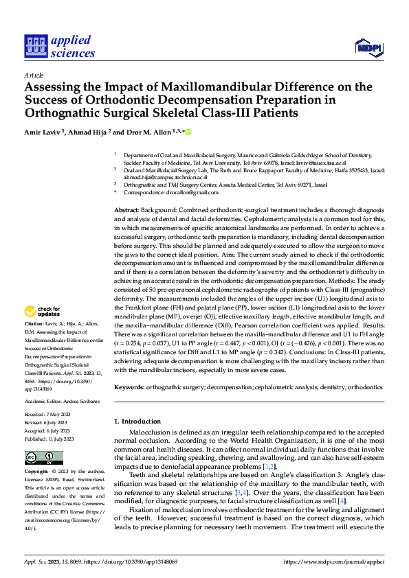 (PDF) Assessing the Impact of Maxillomandibular Difference on the ...