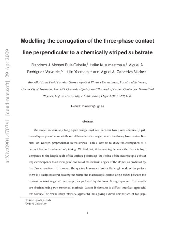 (PDF) Modeling the Corrugation of the Three-Phase Contact Line ...