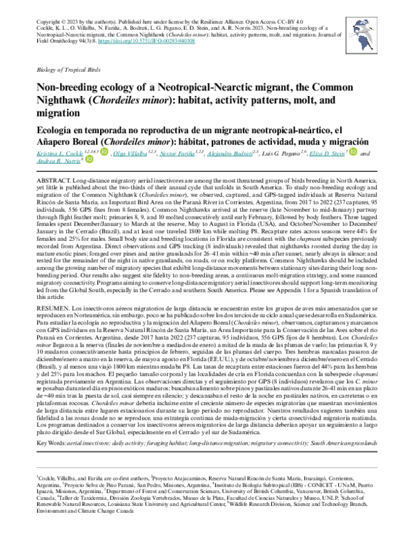 (PDF) Non-breeding ecology of a Neotropical-Nearctic migrant, the ...