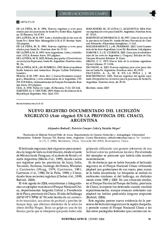 (PDF) Nuevo registro documentado del Lechuzón Negruzco (Asio stygius ...