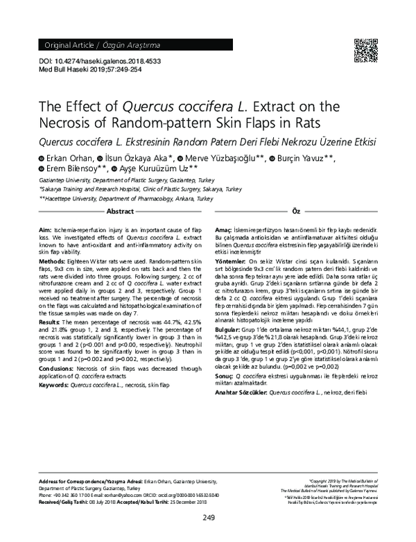 (PDF) The Effect of Quercus coccifera L. Extract on the Necrosis of ...