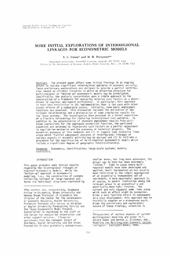 (PDF) Some Initial Explorations of Interregional Linkages for ...