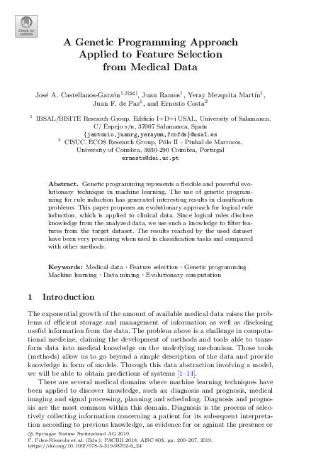 (PDF) A Genetic Programming Approach Applied to Feature Selection from ...