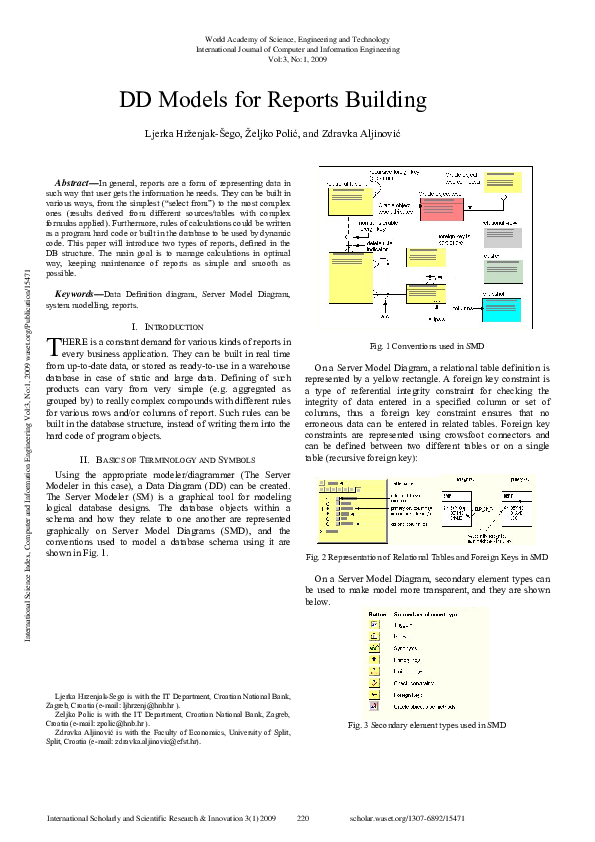 (PDF) Dd Models For Reports Building