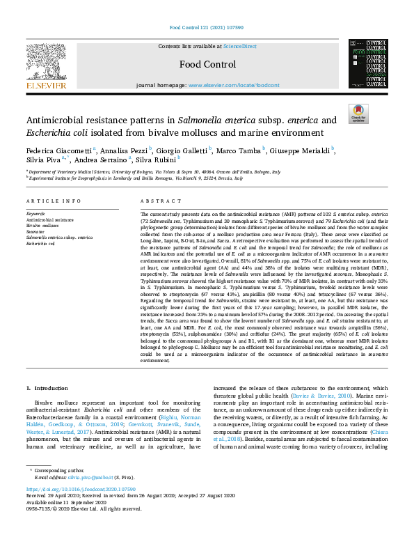 (PDF) Antimicrobial resistance patterns in Salmonella enterica subsp ...
