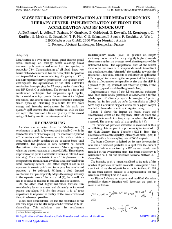 (PDF) Slow Extraction Optimization at the MedAustron Ion Therapy Center ...