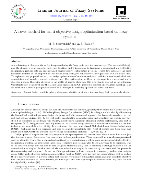 (PDF) A novel method for multi-objective design optimization based on ...