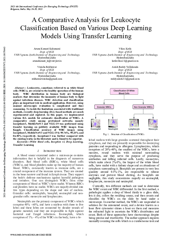 (PDF) A Comparative Analysis for Leukocyte Classification Based on ...