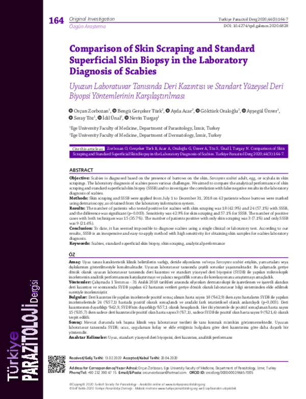 (PDF) Comparison of Skin Scraping and Standard Superficial Skin Biopsy