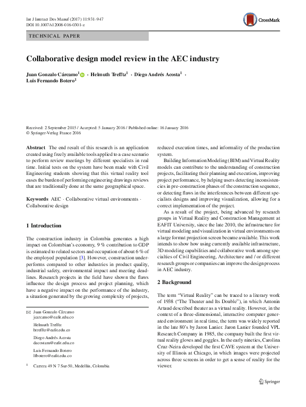 (PDF) Collaborative design model review in the AEC industry