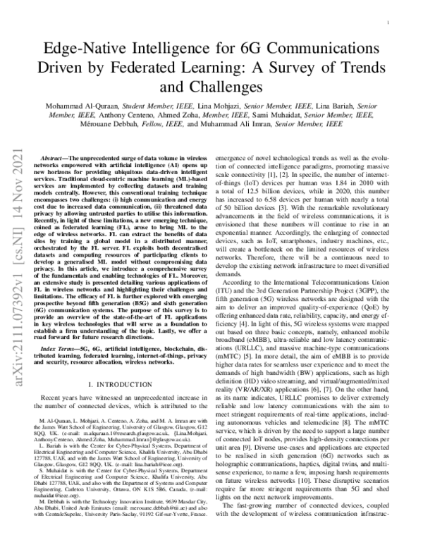 (PDF) Edge-Native Intelligence for 6G Communications Driven by ...