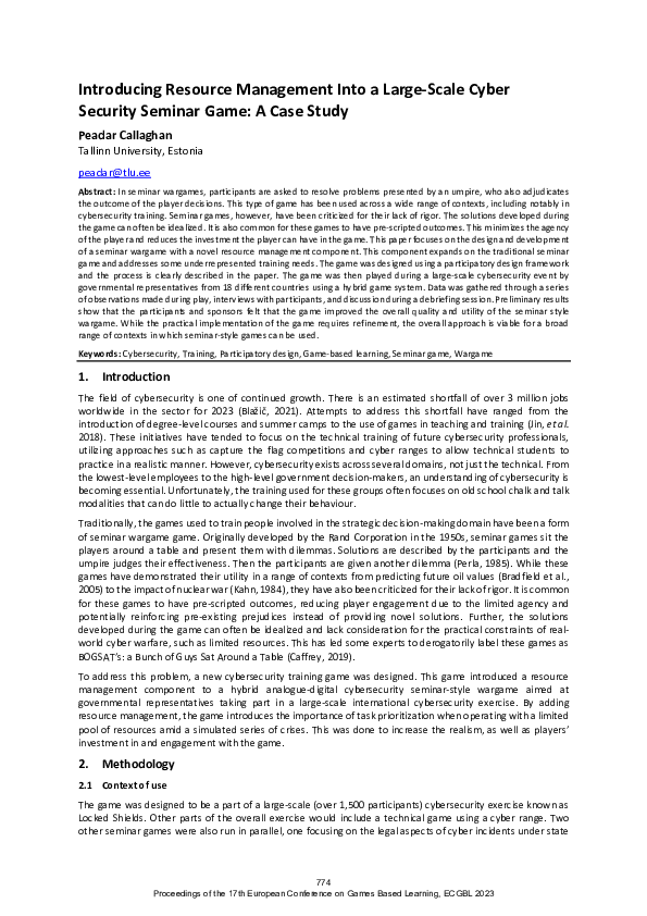 (PDF) Introducing Resource Management Into a Large-Scale Cyber Security ...