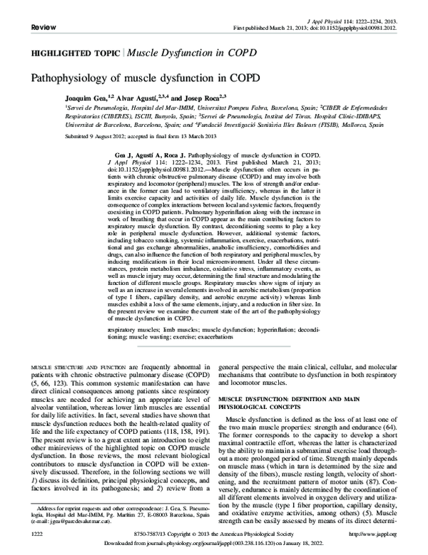 (PDF) Pathophysiology of muscle dysfunction in COPD