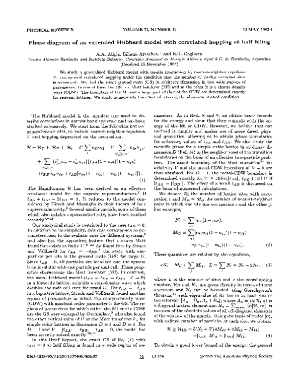 (PDF) Phase diagram of an extended Hubbard model with correlated ...