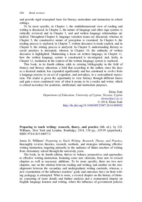 (PDF) Preparing to teach writing: research, theory, and practice