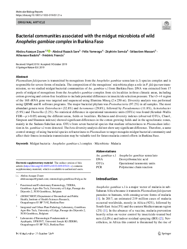 (PDF) Bacterial communities associated with the midgut microbiota of ...