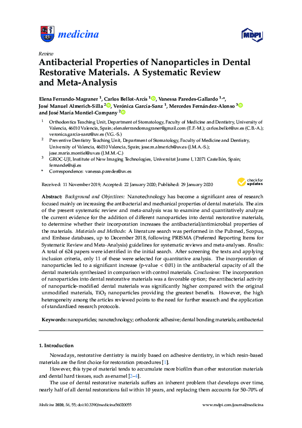 (PDF) Antibacterial Properties of Nanoparticles in Dental Restorative