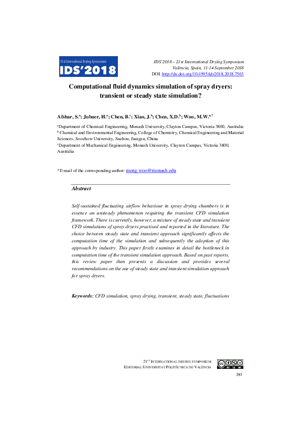 (PDF) Computational fluid dynamics simulation of spray dryers ...
