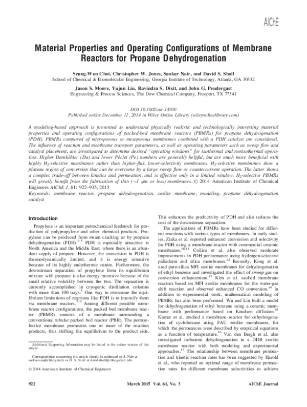 (PDF) Material properties and operating configurations of membrane ...