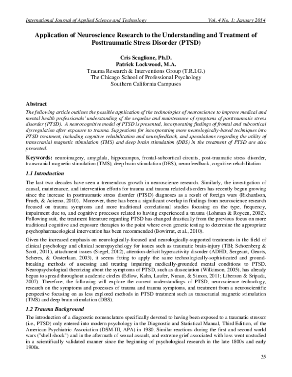 (PDF) Application of Neuroscience Research to the Understanding and ...
