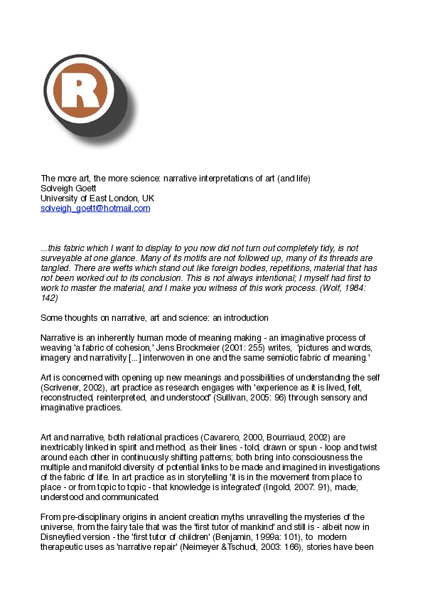 (PDF) The more art, the more science: narrative interpretations of art ...