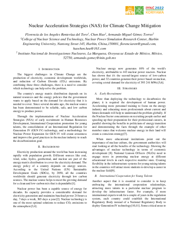 (PDF) Nuclear Acceleration Strategies (NAS) for Climate Change Mitigation