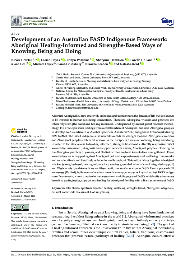 (PDF) Development of an Australian FASD Indigenous Framework ...
