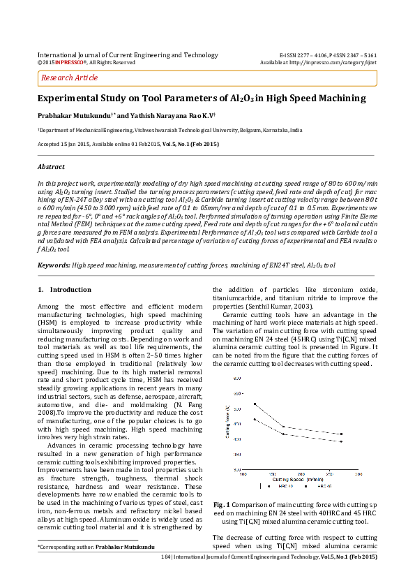 (PDF) Experimental Study on Tool Parameters of Al2o3 in High Speed ...