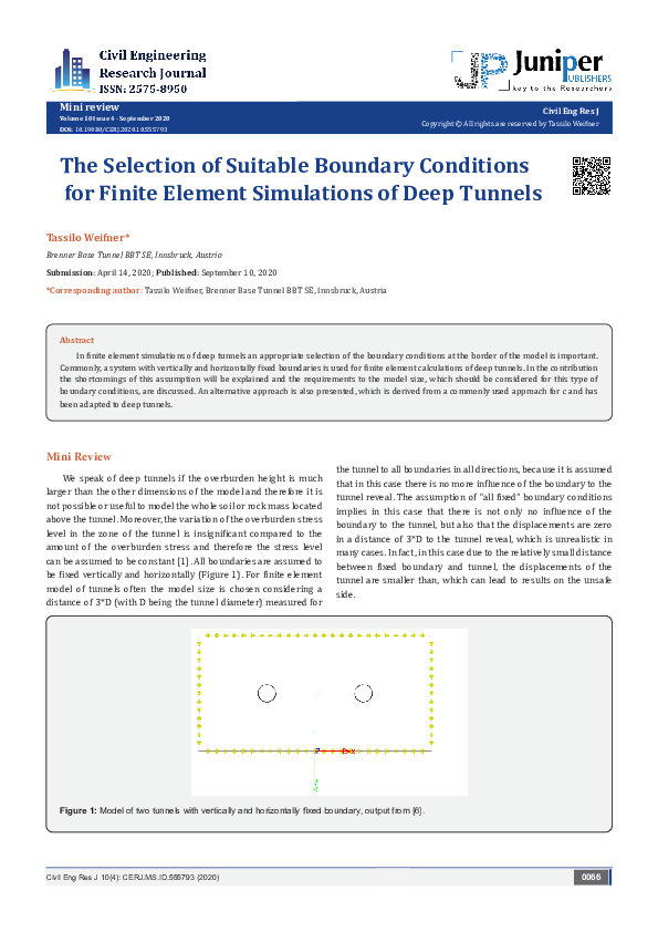(PDF) The Selection of Suitable Boundary Conditions for Finite Element ...