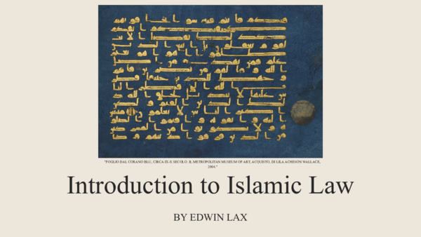 (PPT) Introduction to Islamic law (English)