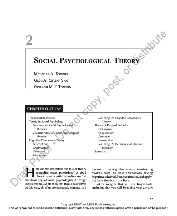 (PDF) Social Psychological Theory