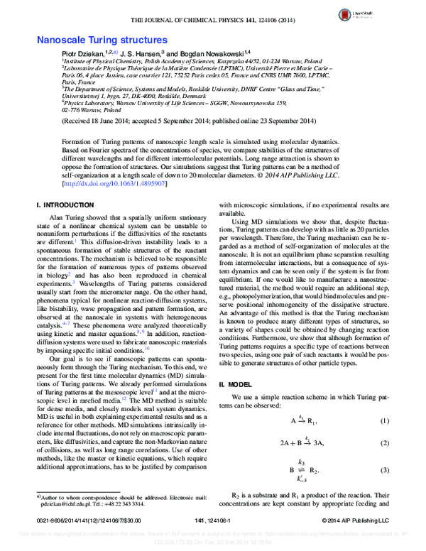 (PDF) Nanoscale Turing structures
