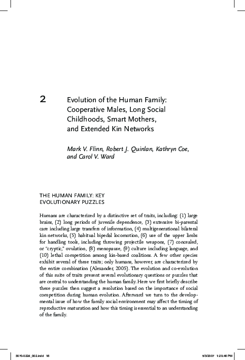 (PDF) Evolution of the Human Family: Cooperative Males, Long Social ...