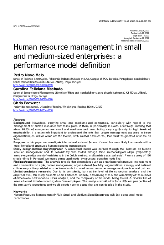 (PDF) Human resource management in small and mediumsized enterprises