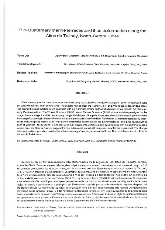 (PDF) Plio-Quaternary marine terraces and their deformation along the ...