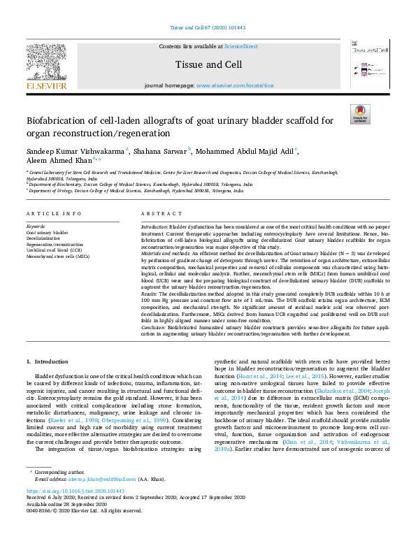 (PDF) Biofabrication of cell-laden allografts of goat urinary bladder ...