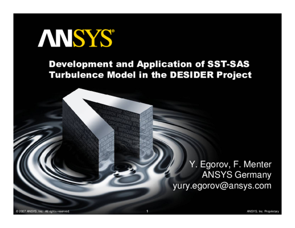 (PDF) Development and Application of SST-SAS Turbulence Model in the ...