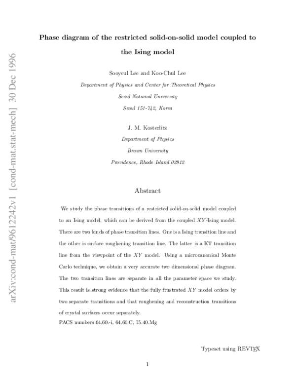  pdf phase diagram of the restricted solid on solid model coupled to