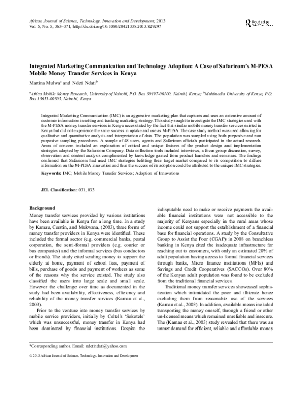 (PDF) Integrated Marketing Communication and Technology Adoption: The M ...