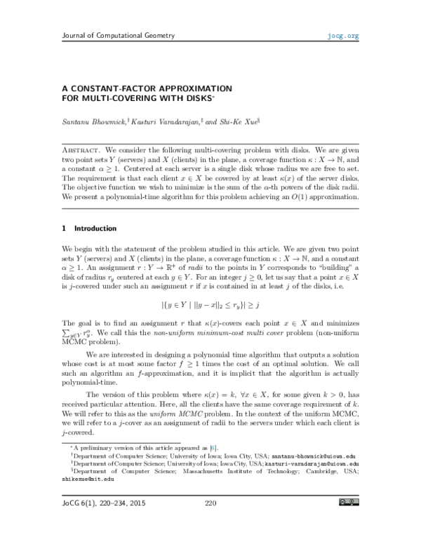 (PDF) A constant-factor approximation for multi-covering with disks