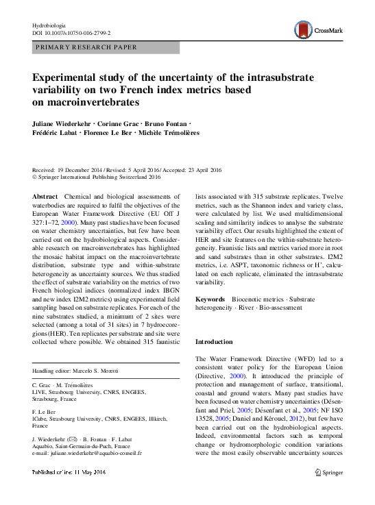 (PDF) Experimental study of the uncertainty of the intrasubstrate ...