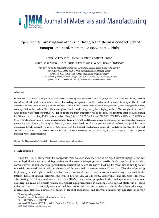 (PDF) Experimental Investigation of Tensile Strength and Thermal ...