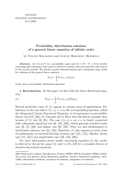 (PDF) Probability distribution solutions of a general linear equation ...