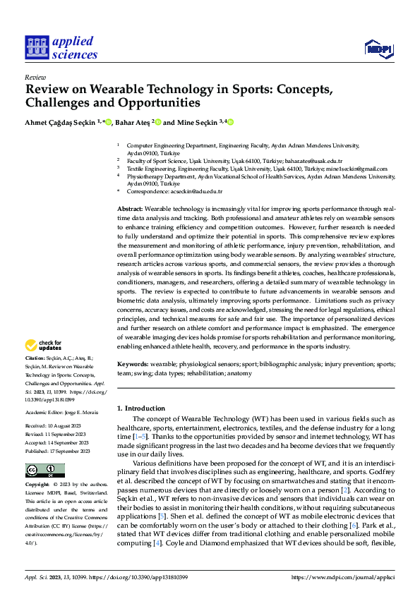 (PDF) Review on Wearable Technology in Sports: Concepts, Challenges and ...