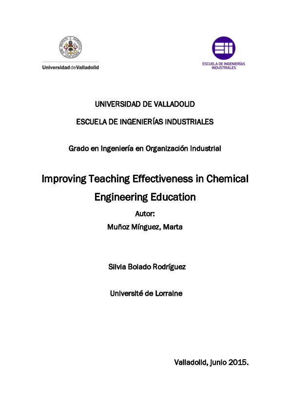 Pdf Improving Teaching Effectiveness In Chemical Engineering Education