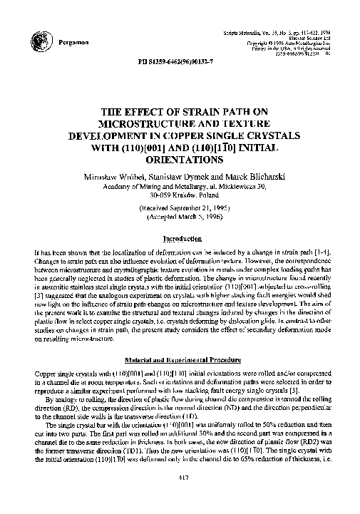 (PDF) The effect of strain path on microstructure and texture ...