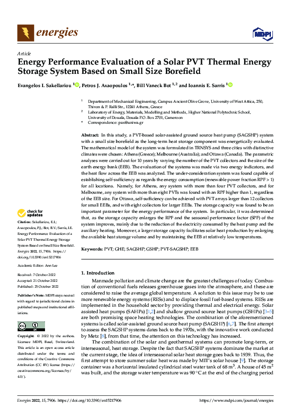 (PDF) Energy Performance Evaluation of a Solar PVT Thermal Energy ...