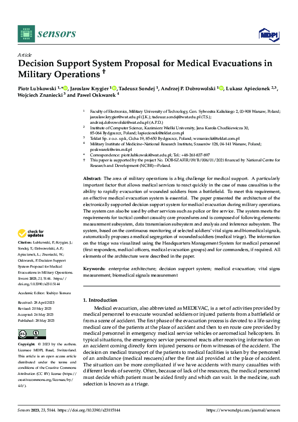 (PDF) Decision Support System Proposal for Medical Evacuations in ...